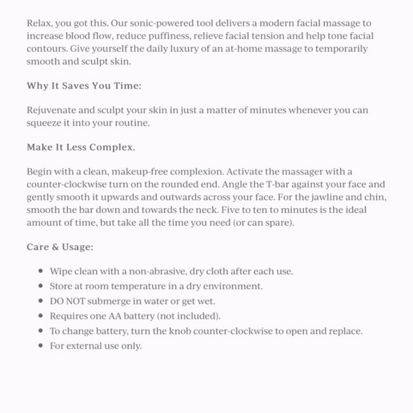 Complex Culture Sonic T-Bar Facial Massager - Picture 4 of 4